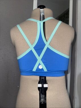 Blue & Mint Crisscross Sports Bralette